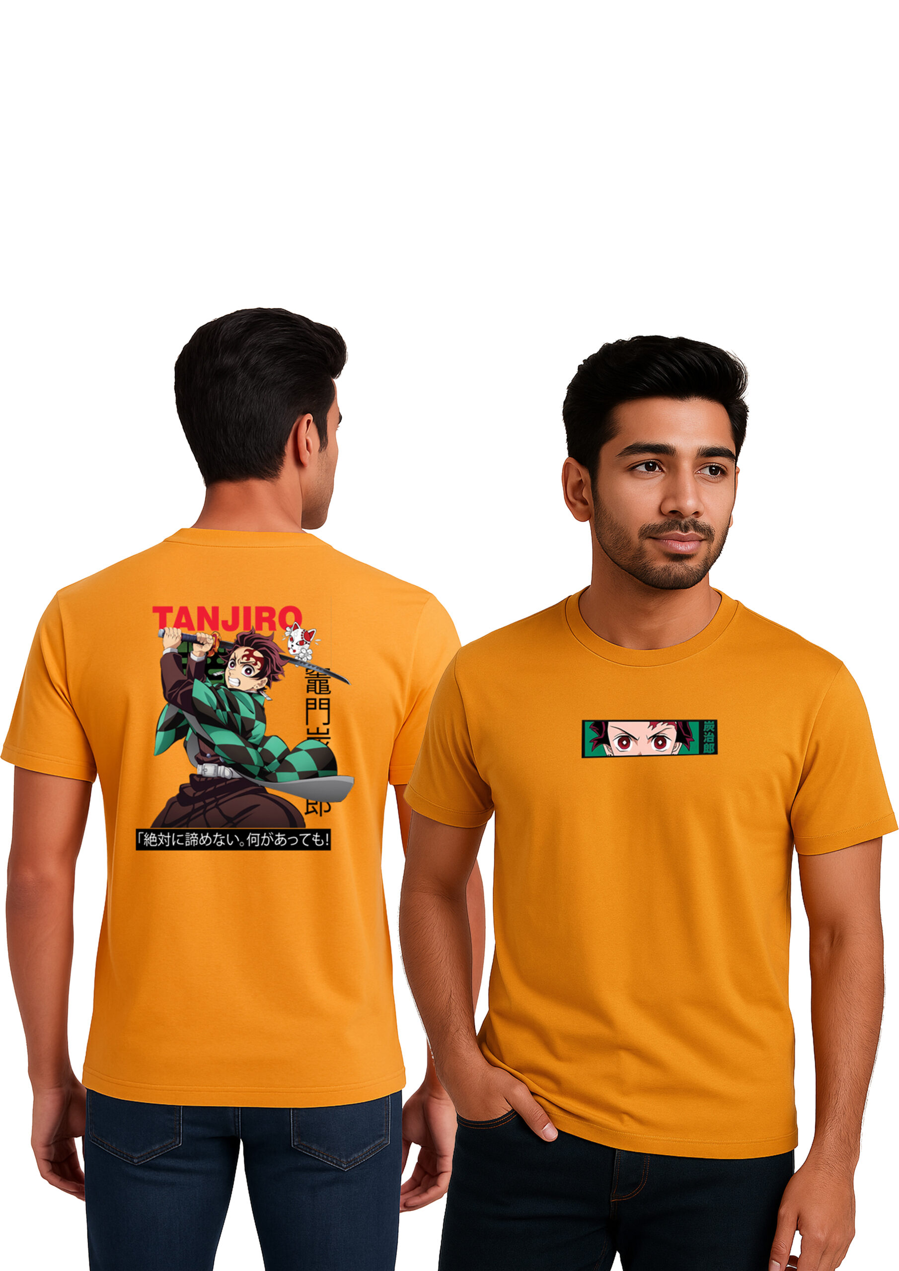 Demon Slayer Tanjiro Combo Pack – 2 Regular Fit T-Shirts, 50 Posters (6x8.5, 300 GSM), 1 Manga Art Poster (24x24, 300 GSM) & 2 Keychains | Anime - Image 3