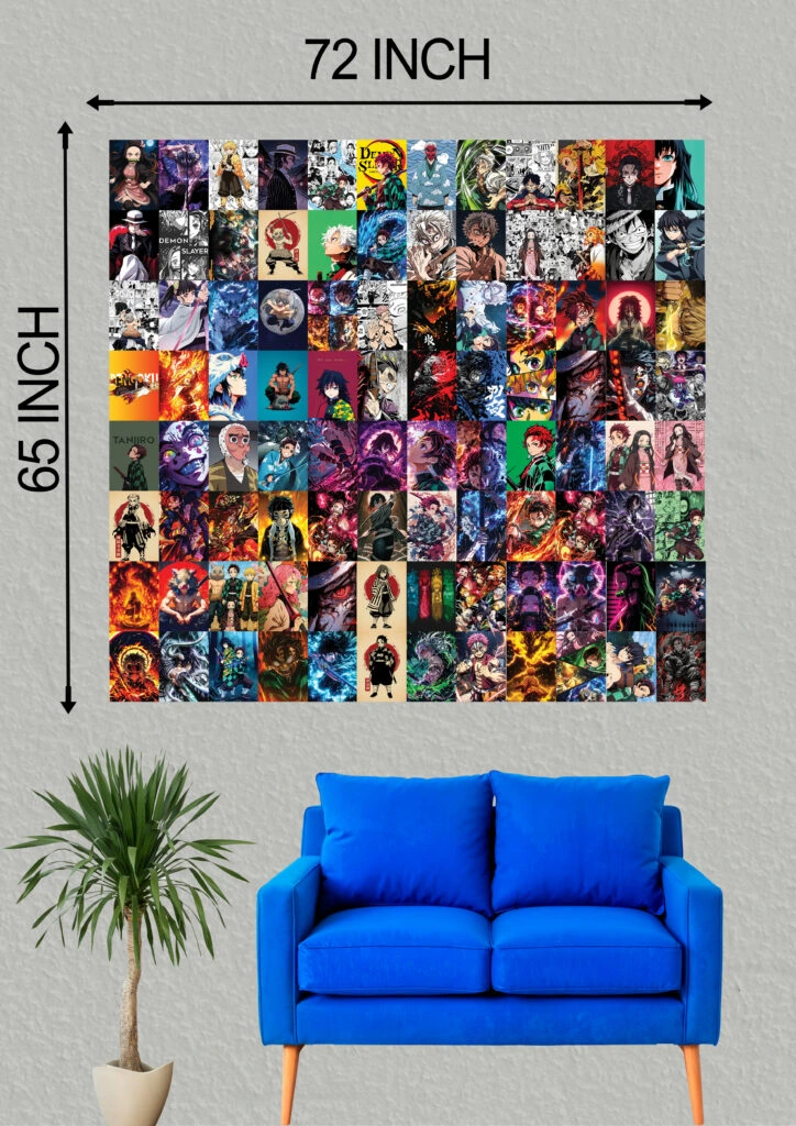 Demon Slayer Tanjiro Combo Pack – 2 Regular Fit T-Shirts, 50 Posters (6x8.5, 300 GSM), 1 Manga Art Poster (24x24, 300 GSM) & 2 Keychains | Anime - Image 5