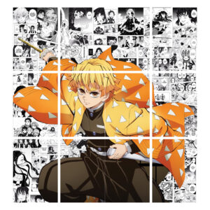 Demon Slayer Zenitsu Agatsuma Manga Poster | Set of 12 A4 Size | 300 GSM Premium HD Matte Anime Wall Art for Room Décor Fine Art Print