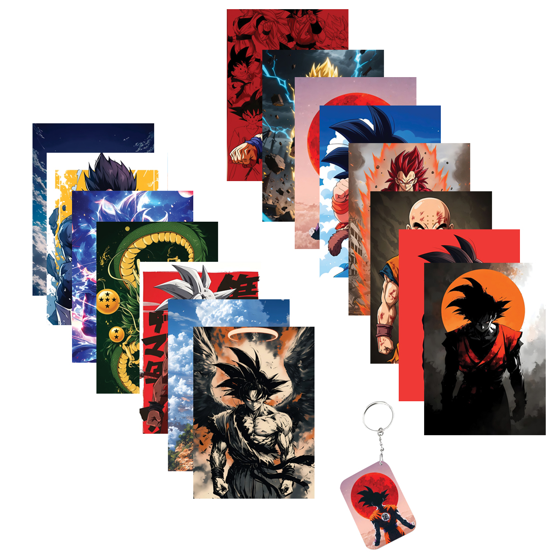 Dragon Ball Z Mix Anime Poster Set of 15 | 300 GSM Premium HD Matte Wall Art for Bedroom, Study & Living Room | Anime Room Décor Fine Art Print
