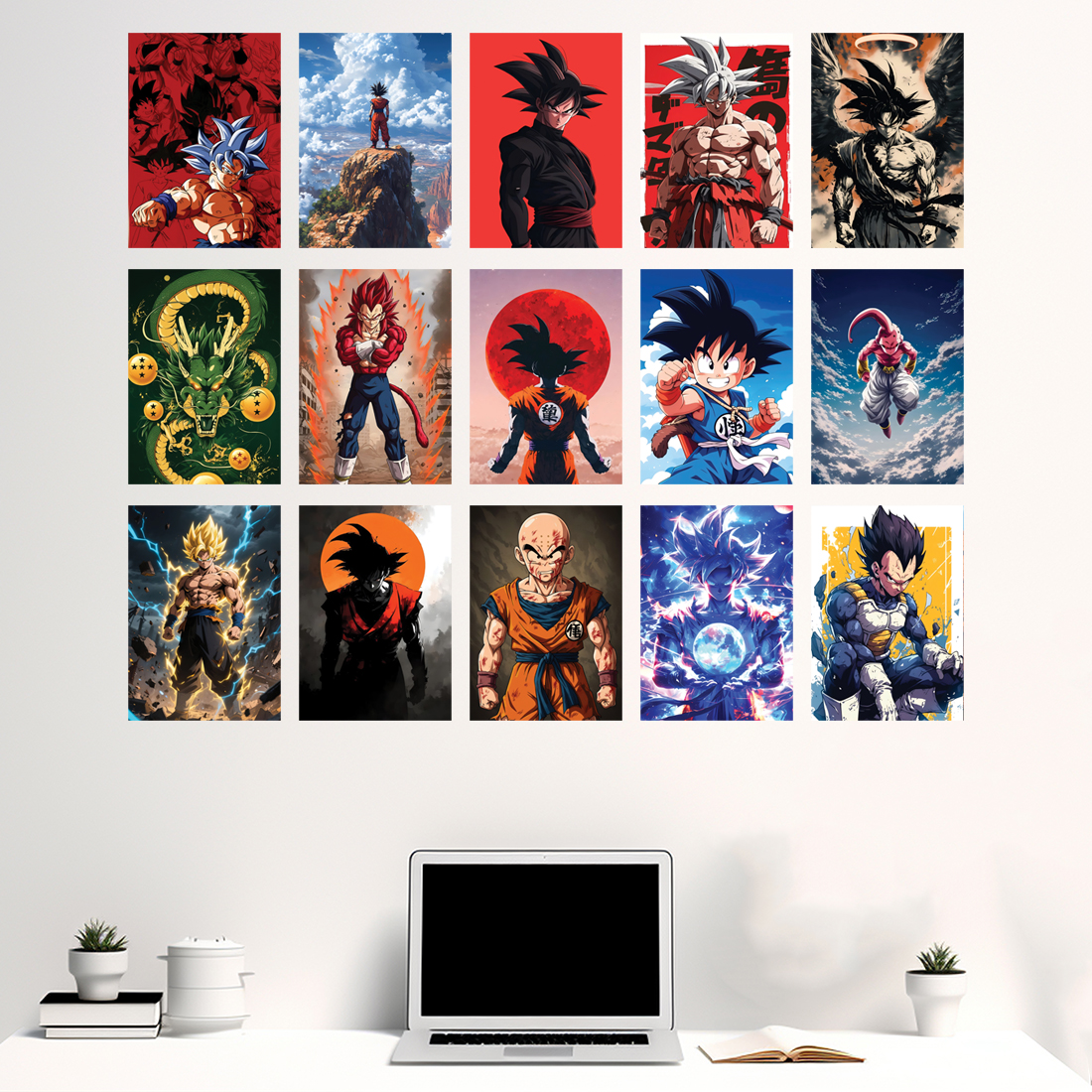 Dragon Ball Z Mix Anime Poster Set of 15 | 300 GSM Premium HD Matte Wall Art for Bedroom, Study & Living Room | Anime Room Décor Fine Art Print - Image 2