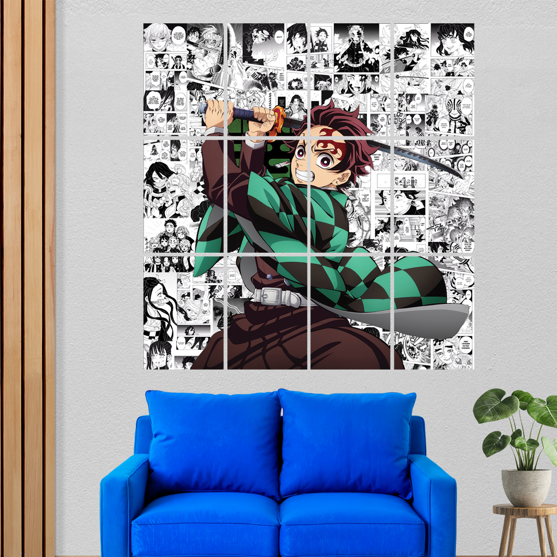 Demon Slayer Tanjiro Split Manga Poster 35x33 Inch | 300 GSM Premium HD Print for Study & Living Room Fine Art Print - Image 5